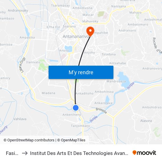 Fasika to Institut Des Arts Et Des Technologies Avancées map