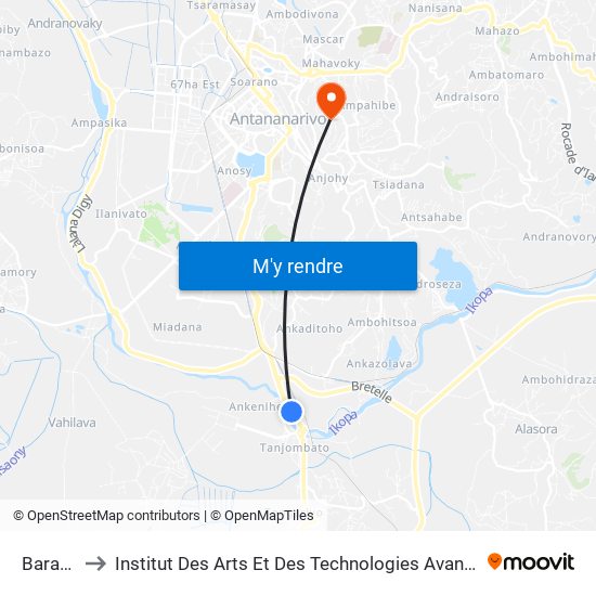 Barage to Institut Des Arts Et Des Technologies Avancées map