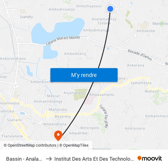 Bassin - Analamahitsy to Institut Des Arts Et Des Technologies Avancées map