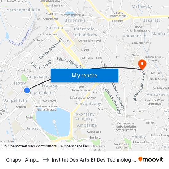 Cnaps - Ampefiloha to Institut Des Arts Et Des Technologies Avancées map