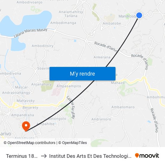 Terminus 183/136 to Institut Des Arts Et Des Technologies Avancées map