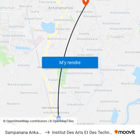 Sampanana Ankadimbahoaka to Institut Des Arts Et Des Technologies Avancées map