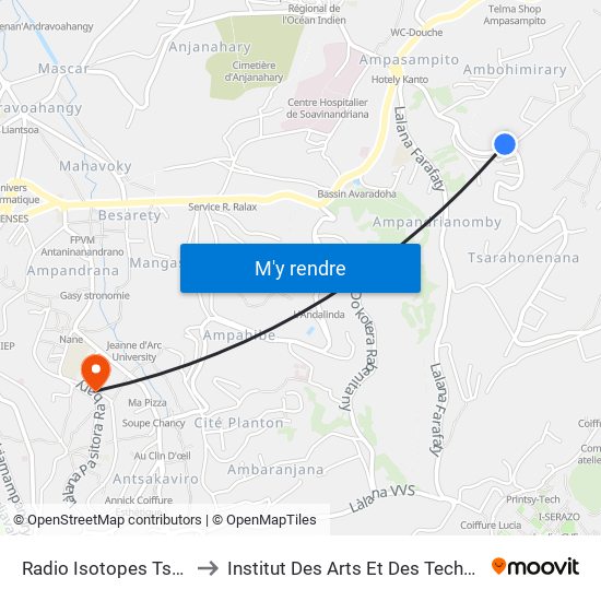 Radio Isotopes Tsarahonenana to Institut Des Arts Et Des Technologies Avancées map