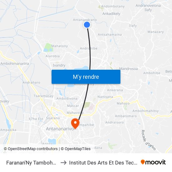 Faranan'Ny Tamboho Antanandrano to Institut Des Arts Et Des Technologies Avancées map
