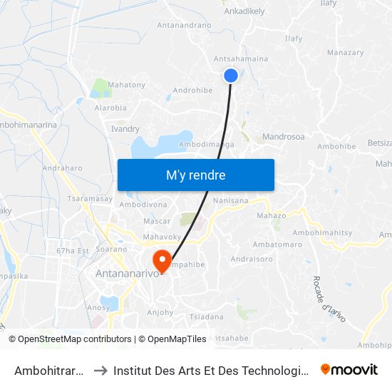 Ambohitrarahaba to Institut Des Arts Et Des Technologies Avancées map