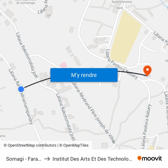 Somagi - Faravohitra to Institut Des Arts Et Des Technologies Avancées map