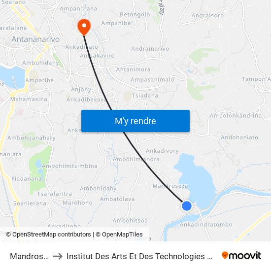 Mandroseza to Institut Des Arts Et Des Technologies Avancées map