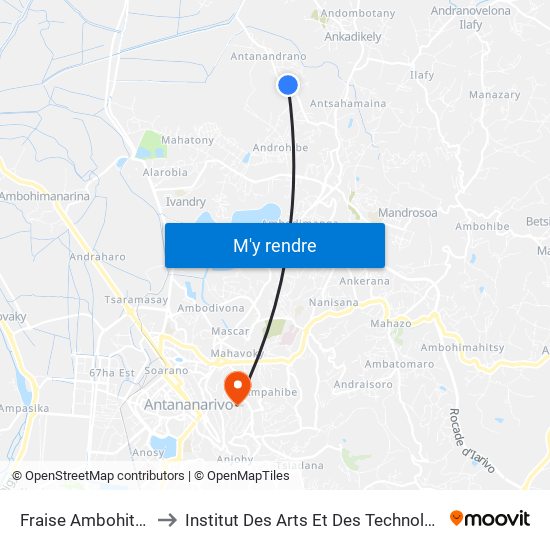 Fraise Ambohitrarahaba to Institut Des Arts Et Des Technologies Avancées map
