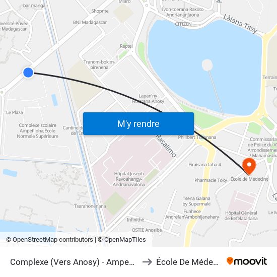 Complexe (Vers Anosy) - Ampefiloha to École De Médecine map