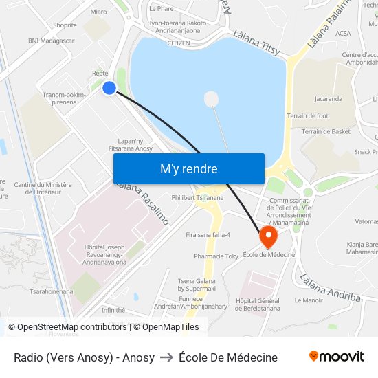 Radio (Vers Anosy) - Anosy to École De Médecine map