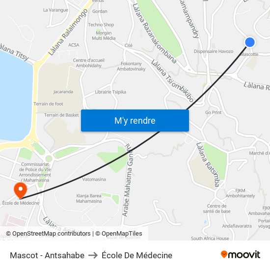 Mascot - Antsahabe to École De Médecine map