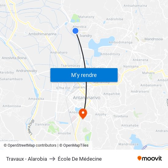 Travaux - Alarobia to École De Médecine map