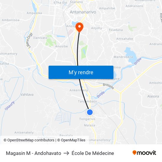 Magasin M - Andohavato to École De Médecine map