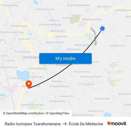 Radio Isotopes Tsarahonenana to École De Médecine map