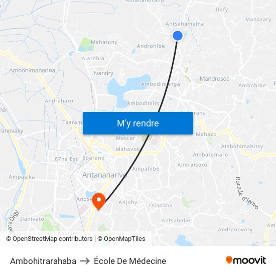 Ambohitrarahaba to École De Médecine map