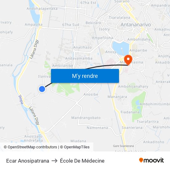 Ecar Anosipatrana to École De Médecine map