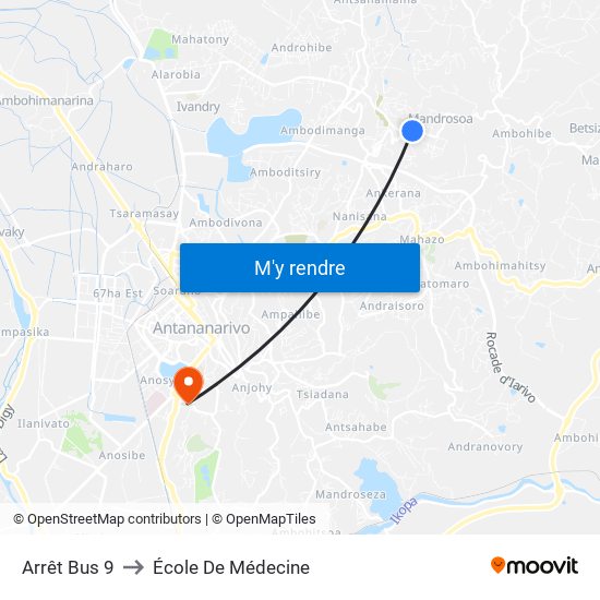 Arrêt Bus 9 to École De Médecine map