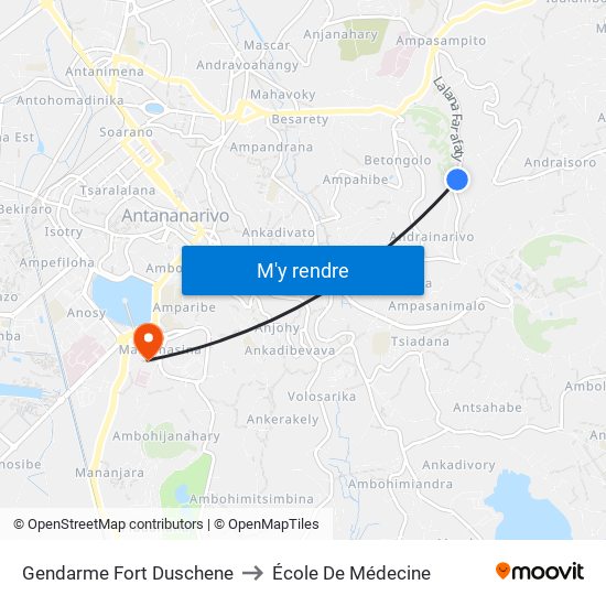 Gendarme Fort Duschene to École De Médecine map