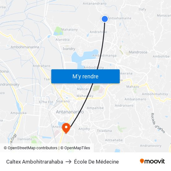 Caltex Ambohitrarahaba to École De Médecine map