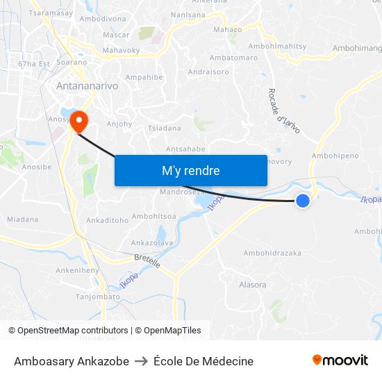 Amboasary Ankazobe to École De Médecine map