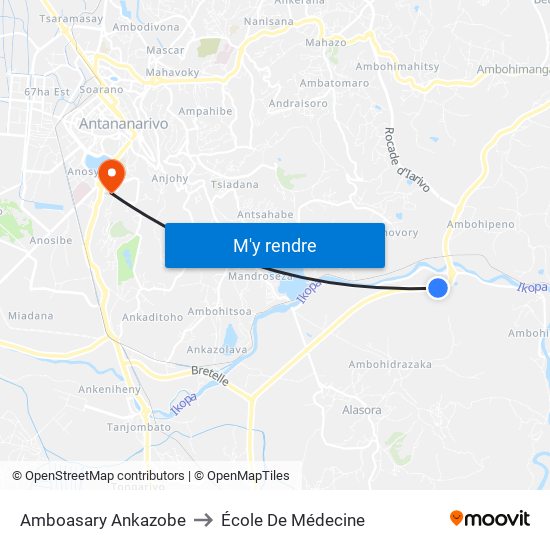 Amboasary Ankazobe to École De Médecine map
