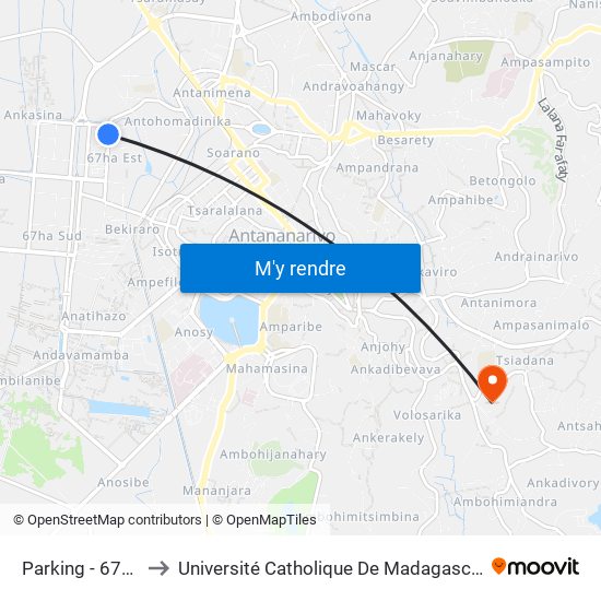 Parking - 67ha to Université Catholique De Madagascar map