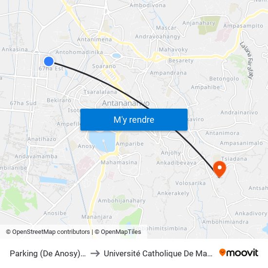 Parking (De Anosy) - 67ha to Université Catholique De Madagascar map