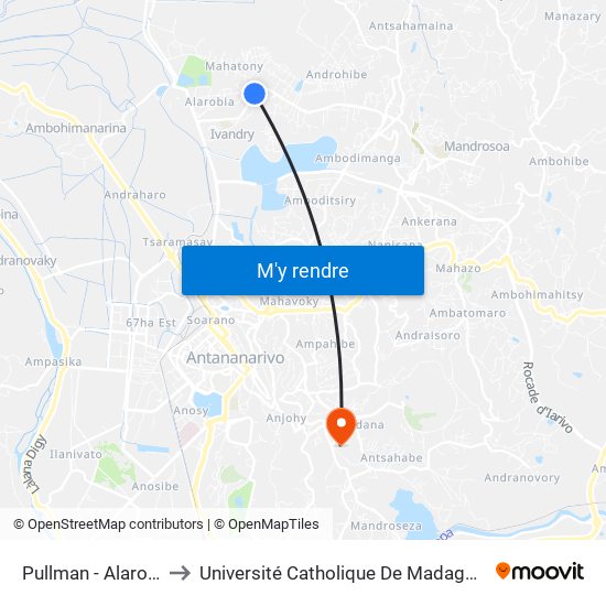 Pullman - Alarobia to Université Catholique De Madagascar map