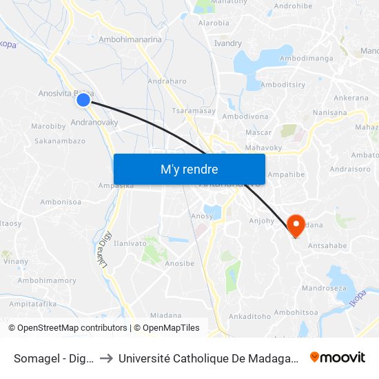 Somagel - Digue to Université Catholique De Madagascar map