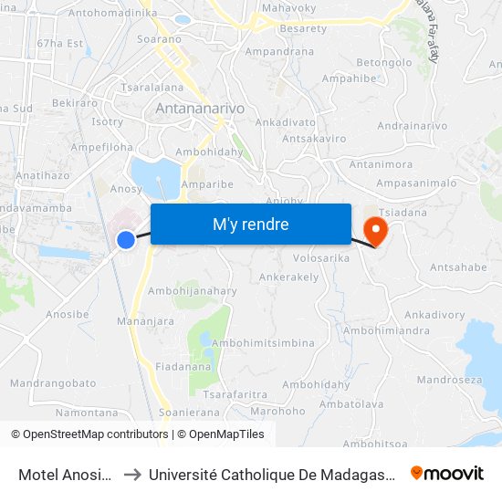 Motel Anosibe to Université Catholique De Madagascar map