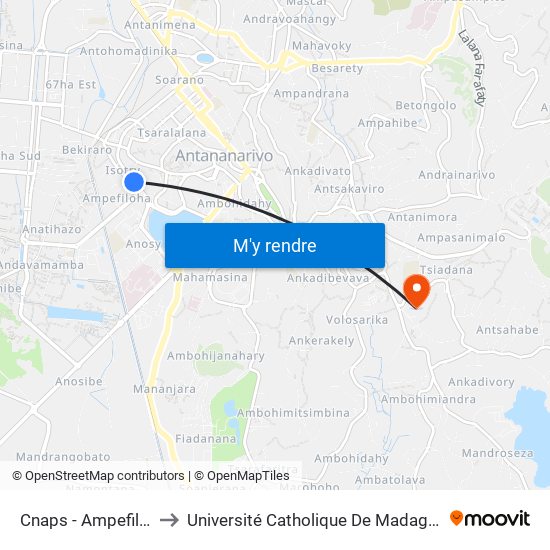 Cnaps - Ampefiloha to Université Catholique De Madagascar map