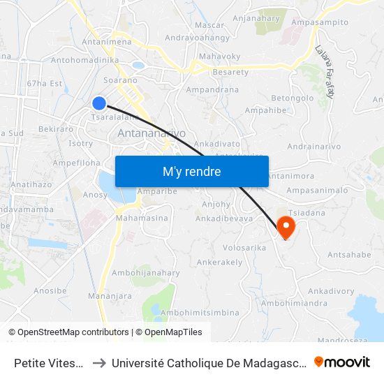 Petite Vitesse to Université Catholique De Madagascar map