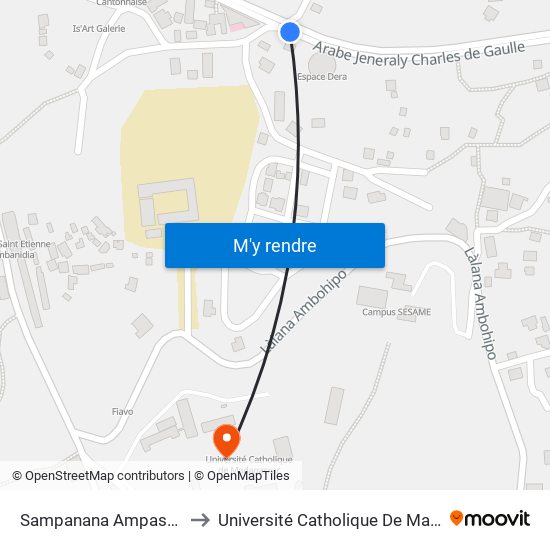 Sampanana Ampasanimalo to Université Catholique De Madagascar map