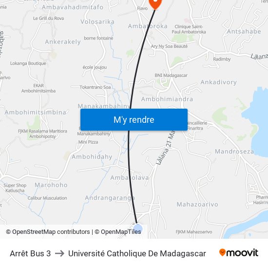 Arrêt Bus 3 to Université Catholique De Madagascar map