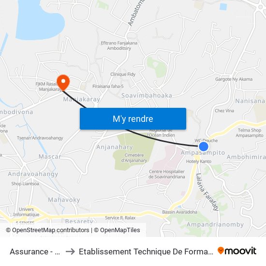 Assurance - Ampasapito to Etablissement Technique De Formation Professionnel Supérieur map