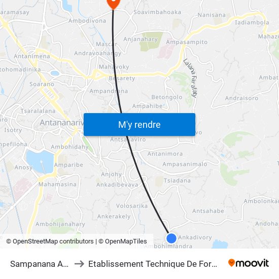 Sampanana Ambohimiandra to Etablissement Technique De Formation Professionnel Supérieur map