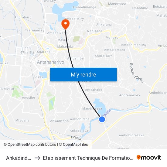 Ankadindratombo to Etablissement Technique De Formation Professionnel Supérieur map