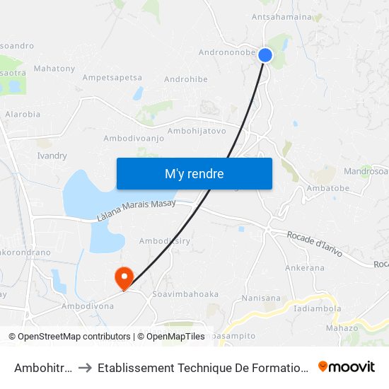Ambohitrarahaba to Etablissement Technique De Formation Professionnel Supérieur map