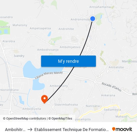 Ambohitrarahaba to Etablissement Technique De Formation Professionnel Supérieur map