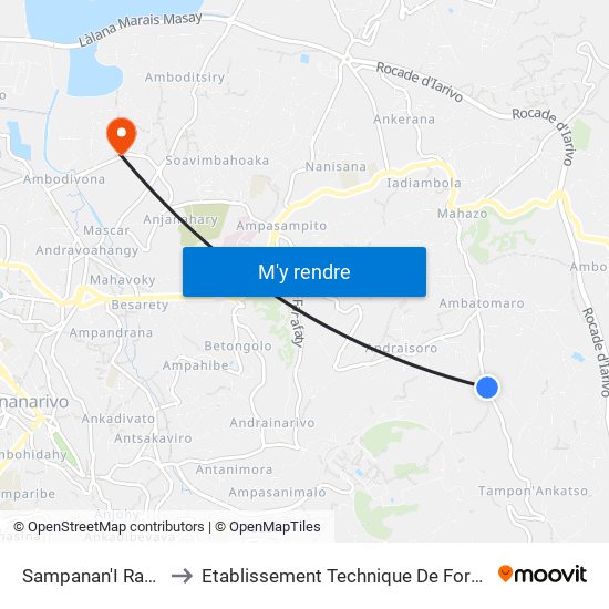 Sampanan'I Rakimal Antsobolo to Etablissement Technique De Formation Professionnel Supérieur map