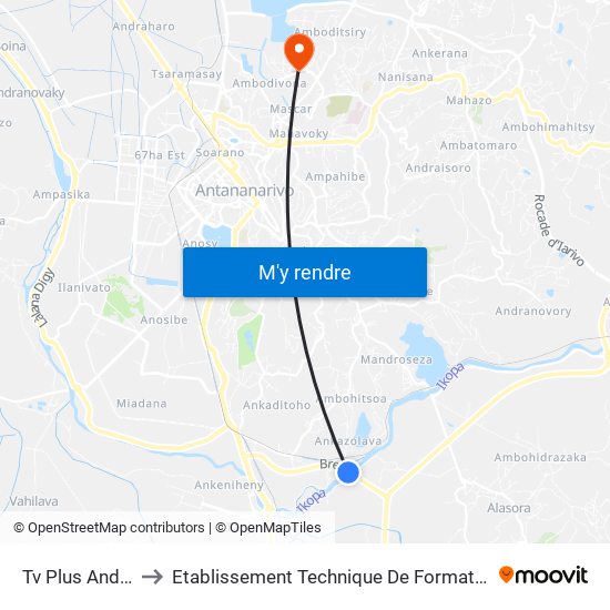 Tv Plus Androndrakely to Etablissement Technique De Formation Professionnel Supérieur map