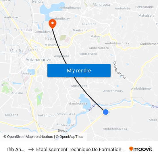 Thb Ankazobe to Etablissement Technique De Formation Professionnel Supérieur map