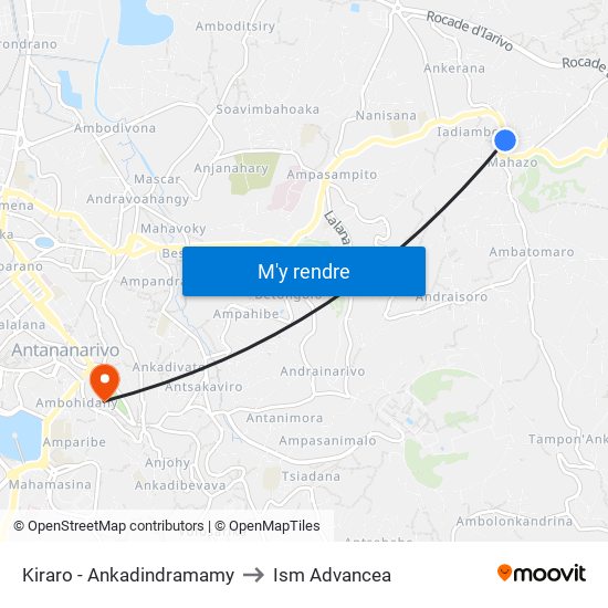 Kiraro - Ankadindramamy to Ism Advancea map