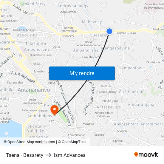 Tsena - Besarety to Ism Advancea map