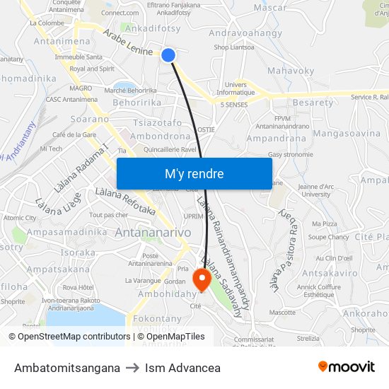 Ambatomitsangana to Ism Advancea map