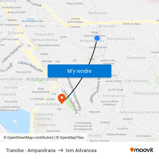 Tranobe - Ampandrana to Ism Advancea map