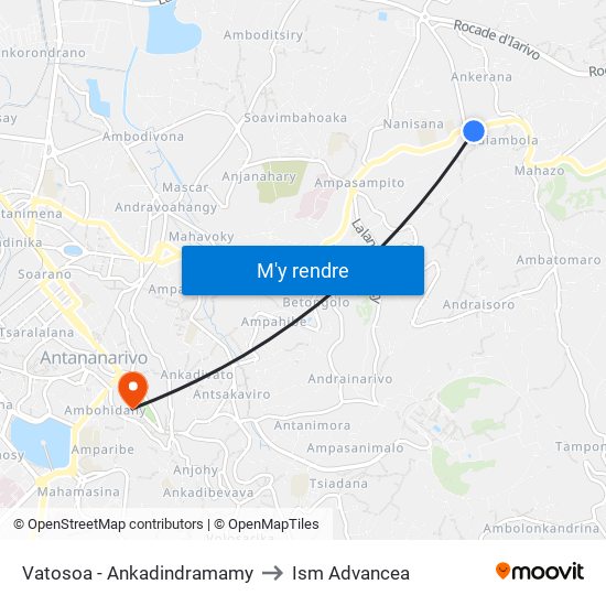 Vatosoa - Ankadindramamy to Ism Advancea map