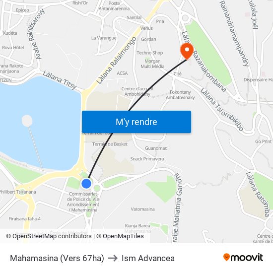 Mahamasina (Vers 67ha) to Ism Advancea map
