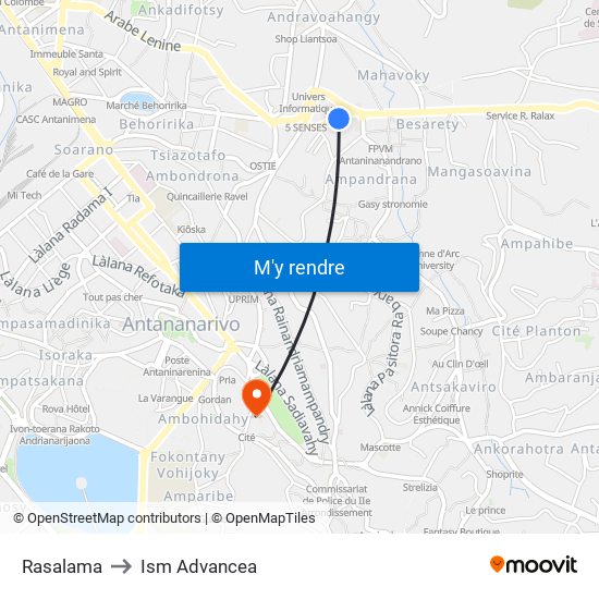 Rasalama to Ism Advancea map