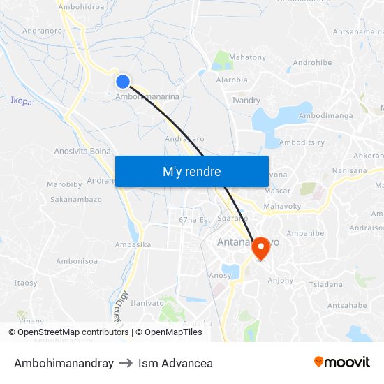 Ambohimanandray to Ism Advancea map